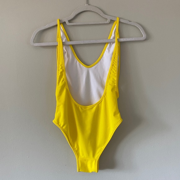 Bright Yellow Cut Out Swimsuit - Picture 4 of 10